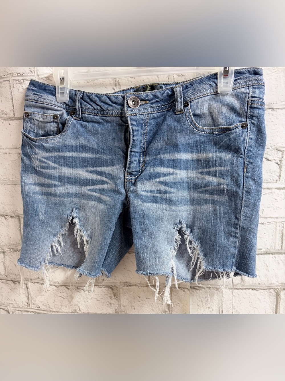 Women’s Light Blue Distressed Denim Jean Shorts
